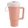 Taza de Agua de Silicona Stanley Transfronteriza Taza Espacial Taza de Agua para Coche al Aire Libre Taza Plegable con Popote Portátil Taza para Beber Celebrada en Internet Set