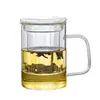 Taza de Vidrio Personalizada para Hombres, Separación de Té y Agua, Taza de Agua Personal para Oficina, Gran Capacidad, Resistente a Altas Temperaturas, para el Hogar