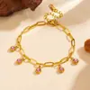 Corrente de cintura fina com pingente de cruz de 8 diamantes, luxo cruzado, corrente de cintura feminina, aço inoxidável à prova d'água, preservação de cor, galvanoplastia PVD