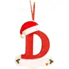 Iniciais de Natal com Chapéu Vermelho Decoração de Letras, Enfeite Pendurado para Árvore de Natal DIY Pingentes Personalizados Presentes