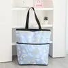 Bolsa de Almacenamiento Plegable Ecológica con Cremallera para Supermercado, Gran Capacidad, Tela Oxford Gruesa y Duradera, Bolsa de Mano para Compras Doméstica