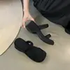 Primer Encuentro: Pantuflas de alta gama estilo coreano con suela gruesa y punta cuadrada, sandalias de plataforma de moda para exteriores para mujer