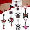Gebei Série Vento Negro Europeia e Americana Transfronteiriça Halloween Anel de Unha Coração de Demônio Personalidade Alternativa Aranha Perfurado Umbigo