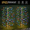 Novos pisca-piscas solares de estrela explodindo com fio de cobre para iluminação de jardim e pátio, luzes de atmosfera festiva, luzes de Natal