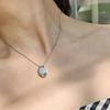 Collar de Polvo de Hielo Flor de Cerezo Colgante Polvo de Durazno para Mujer Corto Irregular Apilado Uso Chica Retro Dulce Collar Celebridad de Internet