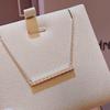 Colar Chopard Versão de Luxo V-Gold para Mulheres, Ice Cube V-Gold Luxo Leve Nicho Formato de Coração Quadrado Corrente para Clavícula Atacado com Fileira de Diamantes