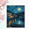 Pintura a Óleo Digital DIY Cidade da Lua Noite Estrelada de Van Gogh Pequeno Príncipe Feito à Mão Educacional para Crianças Decoração de Sala de Estar Pintura para Pendurar