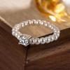 Anillo de Perla con Circonita Cuadrada Cuerda de Piedras Pequeñas con Perlas Diarias Anillo Rojo Cibernético Exquisito Pequeño Índice de Azúcar