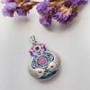 Modelo Nuevo 2024 Plata Pura 999 Esmalte Horneado Azul Artesanal Piscis Koi Bolsa de la Suerte Colgante Collar Esmalte Antiguo Retro