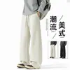 Pantalones de Chándal Personalizados/Rectos para Hombre y Mujer Otoño Nuevo Estilo Holgados Morados de Punto Casuales Deportivos Largos Negros Gris Jaspeado Oscuro