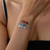 Pulseras de Piedra de Nacimiento de Alta Gama de Venta Caliente Transfronteriza para Niñas, Pulseras Creativas Tejidas a Mano con 3 Piedras Naturales, Ajustables