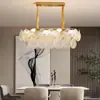 Lustre de Vidro Vintage de Luxo Leve Estilo Francês, Luminária de Sala de Estar, Design Criativo Artístico Minimalista Moderno Nórdico, Luminária Elegante