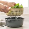 Cesta de Drenagem Espessa Doméstica de Camada DuplaCesta Multifuncional para Lavar LegumesCesta para Lavar Frutas e LegumesCesta de ArmazenamentoAtacado