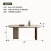 2026 Nuevo Modelo Estilo Mid-Century Mesa de Comedor de Madera de Fresno Blanco con Piedra Travertino, Mesa de Comedor Francesa Ovalada de Diseñador para Apartamento Pequeño