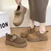 Mocasines de plataforma retro para mujer, nueva colección otoño 2026, zapatos casuales versátiles tipo Birkenstock para calzar sin cordones