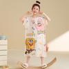 Camisón para Niñas Pijama de Verano Modal Ultradelgado Aire Acondicionado Manga Corta para Niñas Verano Ropa de Casa para Niños Medianos y Grandes