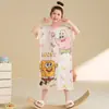 Bata de Noche para Niñas 2025 Nuevos Pijamas de Niña Manga Corta Verano Modal Delgado Ropa para Aire Acondicionado Ropa de Casa de Manga Corta para Niñas
