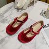Zapatos Infantiles Primavera Nuevo Estilo para Niños Pequeños y Medianos, Terciopelo Suela Suave Estilo Princesa Coreana Punta Redonda Mary Janes, Zapatos de Piel Ante