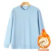 Sudadera nueva de algodón pesado con cuello redondo, corte holgado, estilo masculino, color liso, top casual, disponible en varios colores