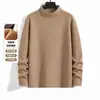 Anti-frío y cálido 2026 Otoño/Invierno Nuevo Terciopelo Alemán de Doble Cara Transfronterizo Camiseta de Manga Larga para Hombre Cuello Semi-alto Más Terciopelo Versátil Capa Base