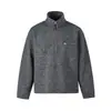 Ropa Vintage Yidao Otoño 2026 Nuevo Retro Americano Mezcla de Lana Estilo Old Money Perezoso Sudadera con Media Cremallera y Cuello Alto
