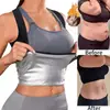 Chaleco Deportivo de Mujer Estilo Europeo y Americano que Aumenta la Sudoración, Moldea la Cintura y Aplana el Vientre, Alta Elasticidad, Recubierto de Plata, para Correr, que Aumenta la Sudoración y Aplana el Vientre