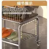 Cesta de Lavandería de Acero Inoxidable de Doble Capa, Cesta de Almacenamiento para Ropa Sucia, Estante Móvil para Baño, Cesto para Ropa Sucia, Estante de Almacenamiento con Carrito