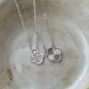 Collar de Plata de Ley S925 Trébol de Cuatro Hojas de la Suerte Ardiente para Mujer Diseño Retro Japonés de Nicho Pequeño Cadena para Clavícula Más Vendida