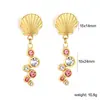 Suministro Directo Transfronterizo de Pendientes Geométricos de Acero Inoxidable Chapados en Oro para Mujer, Pendientes de Moda y de Alta Gama Chapados en Oro de 18K, Pendientes de Estilo Europeo y Americano
