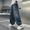 Calça Jeans Infantil Outono 2026 Novo Estilo Primavera e Outono para Crianças de Média e Mais Velhas Calça Comprida Casual Legal e Bonita Calça Infantil de Perna Reta