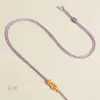 Cordón para Colgante al por Mayor Ágata de Jade Hebilla de Seguridad Cuerda para Colgar en el Cuello Ajustable Tejido con Hilo Dorado Hecho a Mano Cuerda para Collar de Nudo Plano