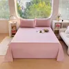 Lençóis de cor sólida para cama de solteiro e casal em quartos de casa, confortáveis e amigáveis à pele, feitos de algodão com aloe vera e algodão lavado, peça única para uso no verão