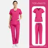 Roupa Cirúrgica de Manga Curta Confortável Transfronteiriça Conjunto de Duas Peças Unissex para Médico Roupa Cirúrgica Odontológica Roupa Cirúrgica