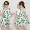 Moda Praia de Verão para Mulheres, Conjunto de Duas Peças Estampado Floral, Disfarça a Barriga, Emagrecimento, Maiô de Peça Única da Moda para Férias