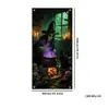 Cortina de puerta de bruja transfronteriza tela de fondo decoración pancarta Halloween atmósfera de terror bandera colgante calavera Cubierta de puerta de Halloween
