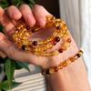 Pulsera de Cera de Abeja Ámbar Natural de Alta Calidad Guofeng Vintage de 6 mm