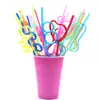 Directo de fábrica creativo modelado paja PETG curvo modelado paja Fiesta niños divertido arte paja en stock