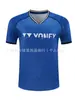 Nova camisa de badminton YY, manga curta, secagem rápida, unissex, camiseta esportiva respirável para treino, absorvente de suor com logotipo estampado