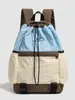Mochila Casual para Hombres y Mujeres, Cierre de Cordón, Color Contrastante, Bolsa Escolar Versátil, Gran Capacidad, Mochila para Deportes de Montañismo al Aire Libre y Viajes