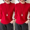 Camiseta Interior de Cuello Medio Alto para Mujer Talla Grande 200 Jin MM Otoño e Invierno Versátil Adelgazante Manga Larga Camiseta Top Ropa Exterior