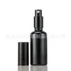 Botellas de loción de vidrio negro al por mayor, botellas de empaque para cuidado de la piel, botellas de loción selladas a prueba de luz, botellas dispensadoras de cosméticos vacías
