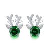 Brincos Cao Shi Design Animal Incrustados com Zircônia para Mulheres Brincos de Moda de Natal Novos Brincos de Galhos MengMeng