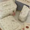 Bolsa de maquillaje con lazo a cuadros, color vibrante, gran capacidad, portátil, para viaje, para mujer, 2024