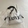 Bolsa Tote Grande Capacidade Transparente Gelatina Bolsa de Ombro Transversal Tendência Bolsa Grande 2026 Nova Bolsa Estilo Coreano para Mulheres Transfronteiriça