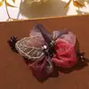 Atmósfera etérea estilo antiguo malla degradada rama de flor de cristal DIY pasador Hanfu chino accesorio para el cabello para mujer y accesorio para la cabeza