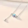 Pulsera Planeta Piedra Lunar para Mujer Tendencia Estilo Mori Fresco Diseño Nicho Pulsera de Borlas Ajustable Regalo Elegante