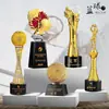 Personalização de Troféus e Medalhas de Cristal para Badminton, Basquete, Futebol, Competições Esportivas, Reuniões Anuais, Gravação Criativa Comemorativa