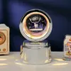 Bola de Cristal Transfronteiriça Base Giratória com Textura de Madeira Luminária Noturna Brilhante Lâmpada do Céu Estrelado 3D Decoração de Mesa Presente Criativo de Feriado