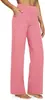 Pantalones de Yoga Rectos de Cintura Alta de Punto Sueltos Casuales con Bolsillos Nuevos de Venta Caliente Transfronterizos Europeos y Americanos