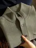 Suéter de Cachemir 100% Puro para Hombre Otoño e Invierno Camisa de Cuello Semi-Alto Suéter para Hombre Holgado Cálido Versátil Camiseta Base